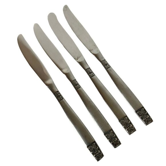 Rogers by Stanley Roberts Danesmore Dinner Knives Satin Stainless Steel 1970s - Picture 3 of 4